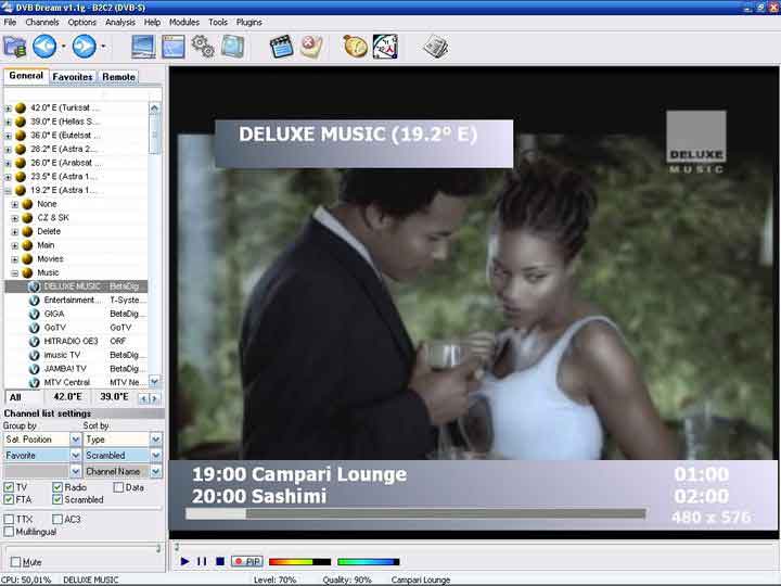 DVBdream interceptar satélites